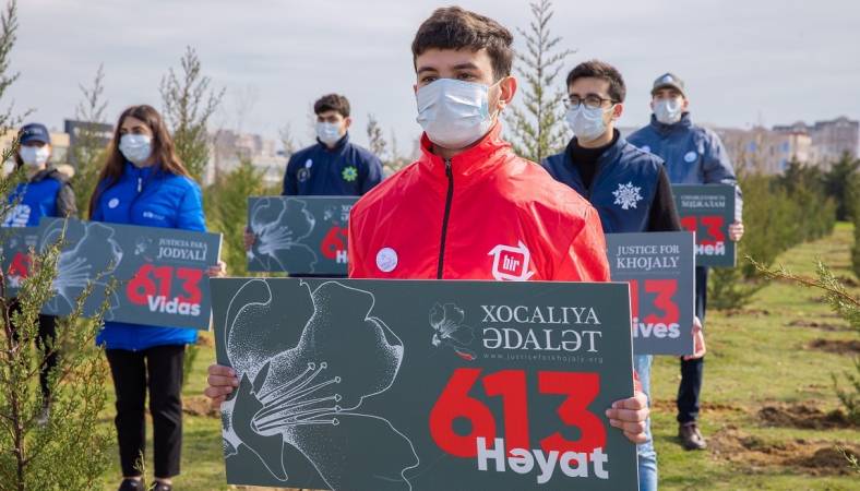 Xocalı soyqırımı qurbanlarının xatirəsini əbədiləşdirmək məqsədilə ağacəkmə aksiyaları keçirilib